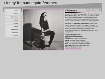 Screenshot of Jenny le mannequin femme's website